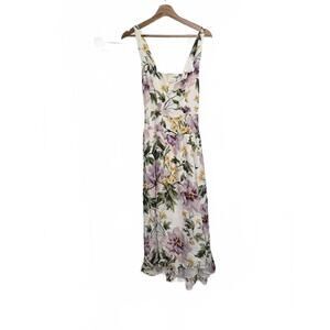 Reformation Kallie Dress White Floral Midi Size 4